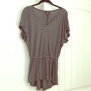Striped black and gray blouse